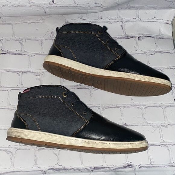 Levi's Ace Millstone Denim Mens Shoes Navy - Picture 3 of 5